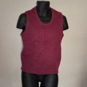 Vintage Sears red MOHAIR vest Mens medium